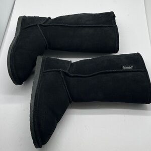 Bjorndal‎  Suede Fur Lined Boots High Womens 7 Black Cabin Cottage core Boho